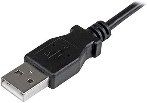 StarTech.com 1m 3 ft Micro-USB Charge-and-Sync Cable - Right-Angle Micro-USB - M/M - USB to Micro USB Charging Cable - 30/24 AWG (USBAUB1MRA),Black 1m / 3 ft Right Angled Connector