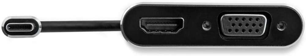 StarTech.com USB-C to VGA and HDMI Adapter - 2-in-1 - 4K 30Hz - Space Grey - Windows & Mac Compatible (CDP2HDVGA)