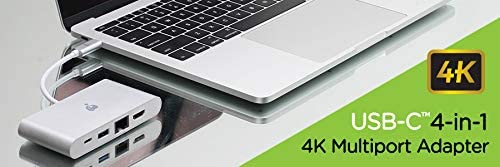 IOGEAR USB-C 4 in 1 Docking Station - 1 HDMI 4K 30Hz Out - 1 USB 3.0 5Gbps Out - Ethernet LAN Port - USB-C 60W Pass Through - Mac Win - GUH3C3PD USB-C 4-in-1 4K multi-Port Power Delivery