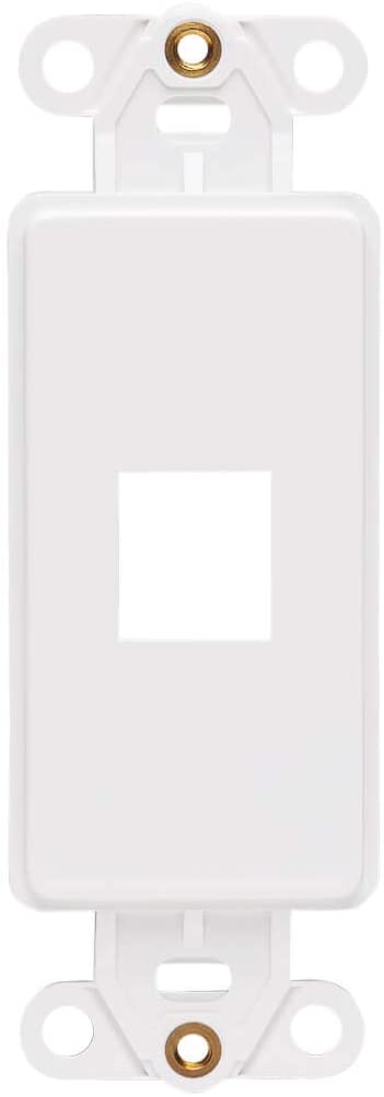 Tripp Lite Decora Wall Plate Insert, Decorative Center Plate, Vertical 1 Port Keystone Jack, White (N042D-001V-WH) 1 Port Center Plate