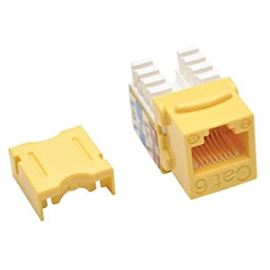 TRIPP LITE Cat6/Cat5e 110 Style Punch Down Keystone Jack Yellow TAA GSA (N238-001-YW)