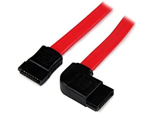 StarTech.com 18in SATA to Left Side Angle SATA Serial ATA Cable - Straight to Left Side Angled SATA Cable 18 Inch