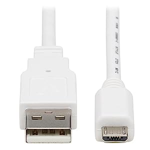 Tripp Lite, Safe-IT, USB-A to USB Micro-B USB 2.0, Male-to-Male Cable, PVC VW-1 Jacket, White, 6 Feet / 1.83 Meters, Limited Life Manufacturer's Warranty (U050AB-006-WH) USB-A to USB Micro-B 6 Feet / 1.83 Meters