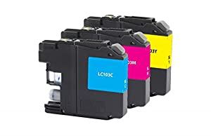 Clover imaging group Non OEM Yield Cyan Magenta Yellow Ink Cartridges Brother LC103XL CMY 3-Pk