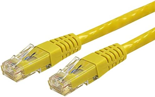 StarTech.com 8ft CAT6 Ethernet Cable - Yellow CAT 6 Gigabit Ethernet Wire -650MHz 100W PoE++ RJ45 UTP Molded Category 6 Network/Patch Cord w/Strain Relief/Fluke Tested UL/TIA Certified (C6PATCH8YL) Yellow 8 ft / 2.4 m 1 Pack