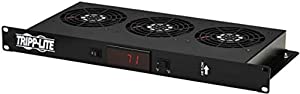 Tripp Lite Blanking Panel with Digital Temperature Sensor and Cooling Fans, 1U Rack Panel, Front Panel LCD for Network Racks (SRFAN1UTEMP)
