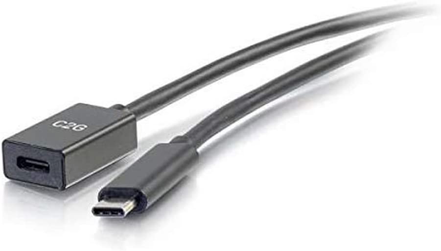 C2g/ cables to go C2G USB Short Extension Cable, USB Cable, USB C Cable, 5G, Black, 1 Foot (0.3 Meters), Cable to Go 28655 5G 1 Foot