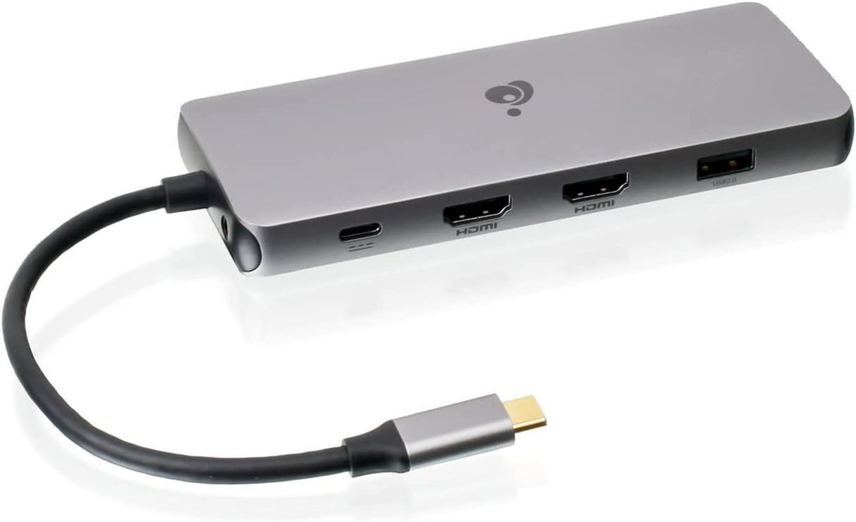 IOGEAR USB-C Triple Display Dock Station - 4K 60Hz - 2 HDMI - 1 DisplayPort - 2 USB 2-2 USB 3 - Ethernet - 3.5mm Audio - USB-C 100W PD - MacBook Pro/Air Thunderbolt 3 - Type C Laptop - GUD3C4K3P