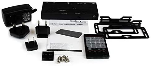 StarTech.com 2 Port HDMI Switch w/ Automatic and Priority Switching - 2 In 1 Out HDMI Selector with Automatic Priority Switching – 1080p (VS221HDQ),Black