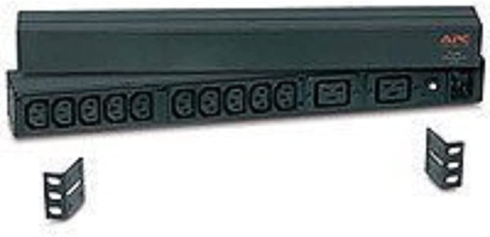 APC Rack Mount PDU, Basic 120V-240V/16A, (12) Outlets, 1U Horizontal Rackmount (AP9559) Black Black Output Plugs: C13, C19
