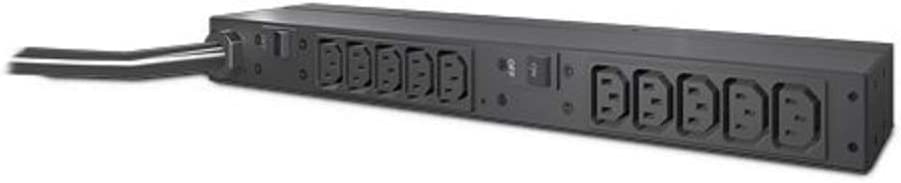 APC Rack Mount PDU, Basic 200V-230V/30A, (10) Outlets, 1U Horizontal Rackmount (AP9571A)