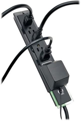 Tripp Lite 6 Outlet Surge Protector Power Strip, Black, 6ft Cord, Tel/Fax/Modem Protection, Right-Angle Plug, $75K INSURANCE (TLP606SSTELB)