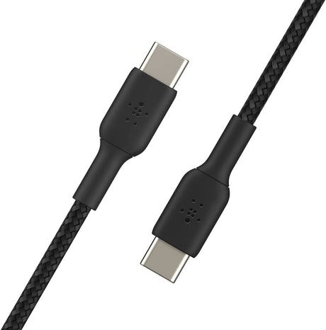 Belkin Boost Charge Braided USB-C to USB-C Cable, Black (1M/3.3FT) (CAB004bt1MBK)