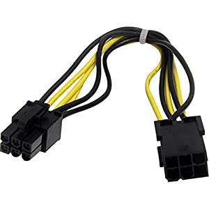 StarTech.com 8in 6 pin PCI Express Power Extension Cable - Power extension cable - 6 pin PCIe power (M) to 6 pin PCIe power (F) - 7.9 in - black - PCIEPOWEXT