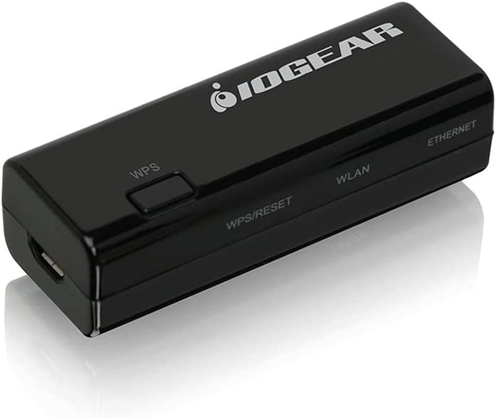 IOGEAR Universal Ethernet to Wi-Fi N Adapter - Speeds of up to 300Mbps on 2.4GHz - Push-button Wi-Fi Protected Setup (WPS) - Supports WEP, WPA, WPA2, TKIP and AES encryption - GWU637