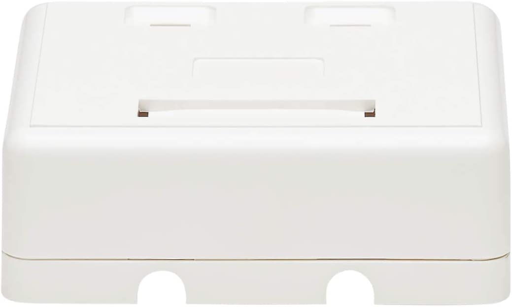 Tripp Lite Keystone Jack Surface Mount Box, 2 Port RJ45 Mount Box, White (N082-002-WH) 2 Ports