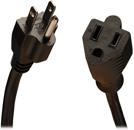 Tripp Lite Standard Power Extension Cord 10A, 18AWG (NEMA 5-15P to NEMA 5-15R) 10-ft.(P022-010),Black 10 ft.