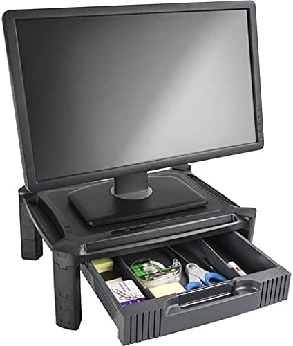 StarTech.com Adjustable Monitor Riser - Drawer - Monitors up to 32- Adjustable Height - Monitor Stand - Computer Monitor Riser (MONSTADJD) 6.6" x 13" x 17.1"