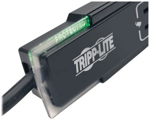 Tripp Lite 6 Outlet Surge Protector Power Strip, Black, 6ft Cord, Tel/Fax/Modem Protection, Right-Angle Plug, $75K INSURANCE (TLP606SSTELB)