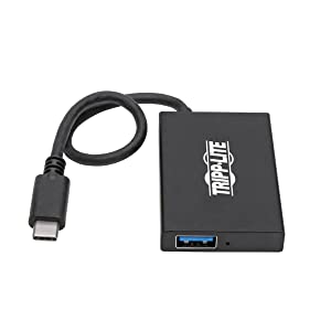 Tripp Lite Gen 1 USB-C Hub, Portable USB-C to USB-A Splitter for Charging and Data Transfer, Thunderbolt 3, 5 Gbps, 1.5 A, Aluminum (U460-004-4A-Al)