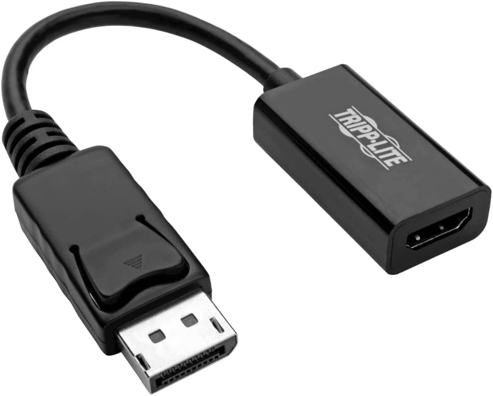 Tripp Lite DisplayPort to HDMI Adapter Converter 4K @ 60Hz, Latching Connector, DP 1.2 to HDMI 2.0 M/F, DP to HDMI (P136-06N-H2V2LB),Black