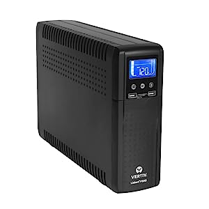 Vertiv Liebert PSA5 1000VA 600W line-interactive UPS with AVR technology and battery backup, 10 outlets and three-year, full unit replacement warranty (PSA5-1000MT120), Black 1000VA/600W