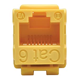 TRIPP LITE Cat6/Cat5e 110 Style Punch Down Keystone Jack Yellow TAA GSA (N238-001-YW)