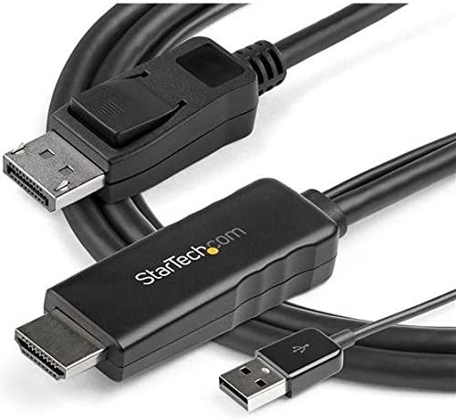 StarTech.com 6ft (2m) HDMI to DisplayPort Cable 4K 30Hz - Active HDMI 1.4 to DP 1.2 Adapter Converter Cable with Audio - USB Powered - Mac & Windows - HDMI Laptop to DP Monitor - Male/Male (HD2DPMM6)
