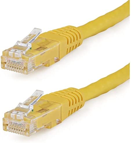 StarTech.com 15ft CAT6 Ethernet Cable - Yellow CAT 6 Gigabit Ethernet Wire -650MHz 100W PoE++ RJ45 UTP Molded Category 6 Network/Patch Cord w/Strain Relief/Fluke Tested UL/TIA Certified (C6PATCH15YL) Yellow 15 ft / 4.5 m 1 Pack