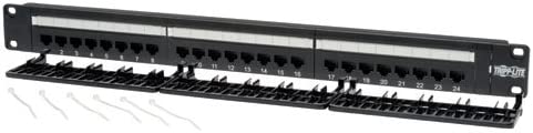 Tripp Lite 24-Port 1U Rackmount Cat6 110 Patch Panel 568B, RJ45 Ethernet(N252-024)