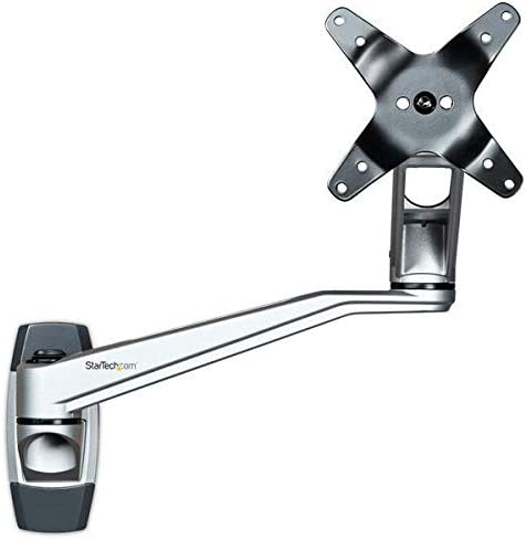 StarTech.com Wall Mount Monitor Arm - Articulating Ergonomic VESA Wall Mount Monitor Arm - 20" (52cm) Long - Single Display up to 34 inch - Swivel/Tilt/Rotate - Adjustable Screen Mount (ARMWALLDSLP)