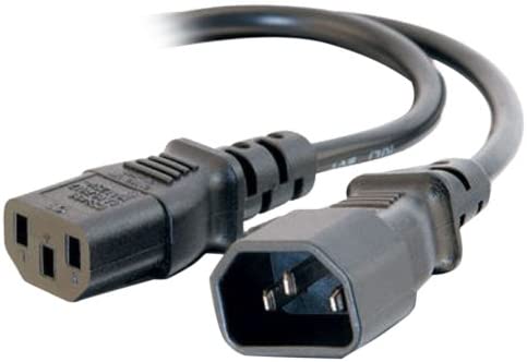 C2g/ cables to go C2G Power Cord, Short Extension Cord, Power Extension Cord, 16 AWG, Black, 3 Feet (0.91 Meters), Cables to Go 29966 Black 3 Feet C14 to C13 16AWG Cord