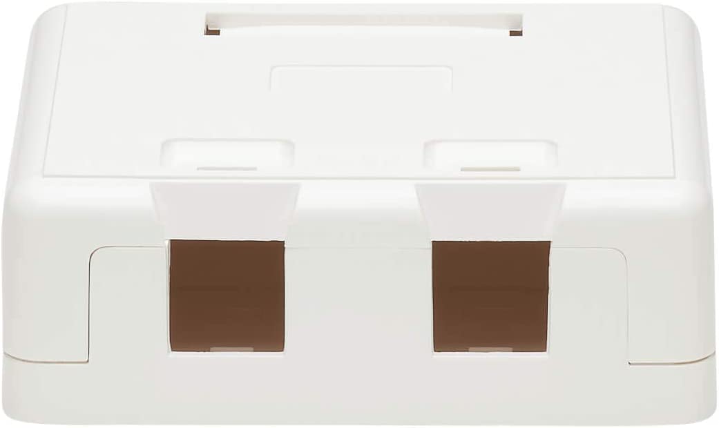 Tripp Lite Keystone Jack Surface Mount Box, 2 Port RJ45 Mount Box, White (N082-002-WH) 2 Ports