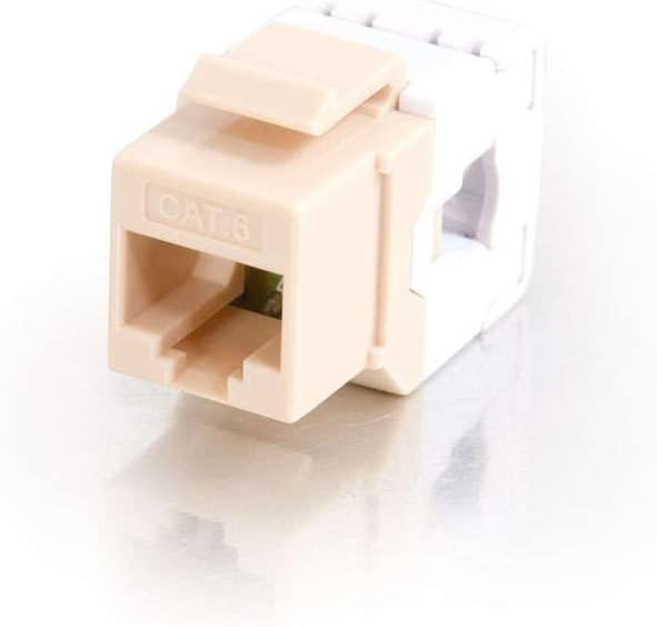 C2g/ cables to go C2G 35209 Cat6 180° RJ45 Unshielded Keystone Jack, Ivory Cat6 180 Keystone Jack Ivory