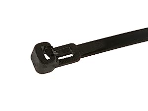 Monoprice Releasable cable tie 6 inch 50LBS, 100pcs/Pack - Black Black 6in 100 Pack Cable tie