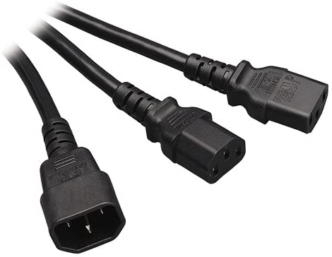 Tripp Lite Computer Power Extension Cord Y Splitter Cable 10A, 18AWG (IEC-320-C14 to 2x IEC-320-C13) 6-ft.(P004-006-2C13),Black