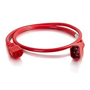 C2g/ cables to go C2G 17505 18 AWG Power Cord - IEC320C14 to IEC320C13, Red (6 Feet, 1.82 Meters) C14 to C13 18/3 6 Feet Red