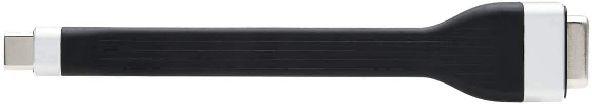 Tripp Lite USB-C to VGA Flat Cable, Flat USB C to VGA Apapter Cable (M/F), 1920 x 1200 60 Hz, Thunderbolt 3 Compatible, Black, 5 in (U444-F5N-VGA)