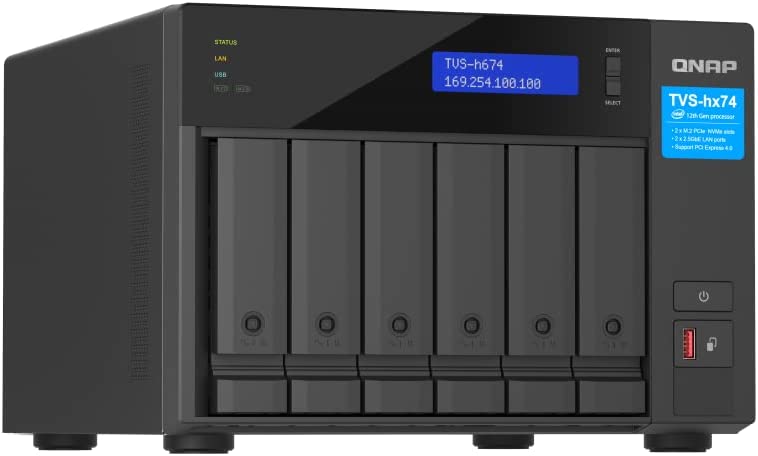 QNAP TVS-h674-i5-32G-US Ultra-High Speed 6 Bay NAS. Intel Core i5-12400 6C/12T