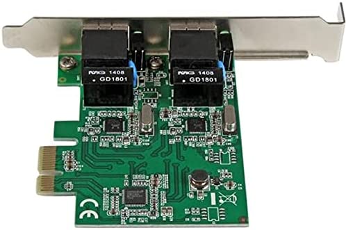 StarTech.com Dual Port PCIe Network Card - Low Profile - RJ45 Port - Realtek RTL8111H Chipset - Ethernet Network Card - Dual Port Gigabit NIC (ST1000SPEXD4)