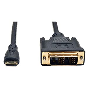 Tripp Lite Mini HDMI to DVI Cable, Digital Monitor Adapter Cable (Mini HDMI to DVI-D M/M) 6-ft. 6' (P566-006-MINI), Black 6 ft. (Mini)