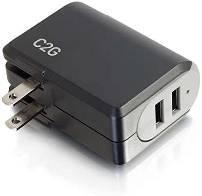 C2g/ cables to go C2G 20276 2-Port USB Wall Charger - AC to USB Adapter, 5V 4.8A Output