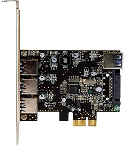 StarTech.com 4 Port PCI Express USB 3.0 Card - 3 External and 1 Internal - Native OS Support in Windows 8 and 7 - Standard and Low-Profile (PEXUSB3S42)