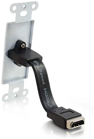 C2g/ cables to go C2G 41013 Composite Video and RCA Stereo Audio Pass Through Single Gang Wall Plate, Brushed Aluminum HDMI Decorative Wall Plate White