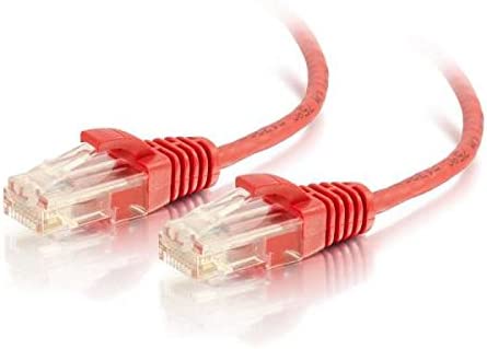 C2g/ cables to go C2G 01168 Cat6 Slim Cable - Snagless Unshielded Slim Ethernet Network Patch Cable, Red (7 Feet, 2.13 Meters) Red 7'