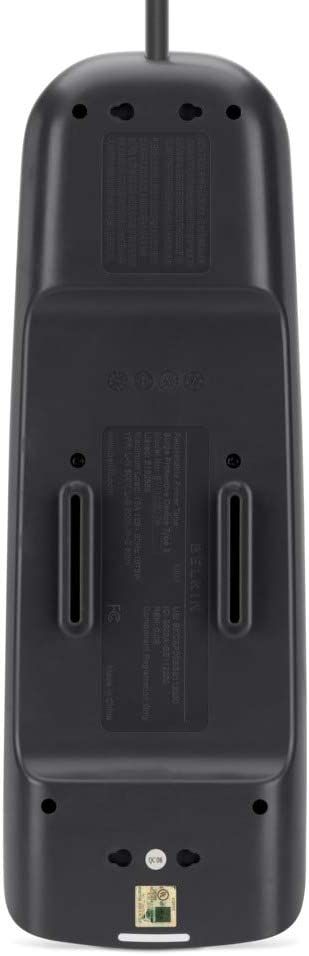 Belkin USB Power Strip Surge Protector - 12 AC Multiple Outlets & 2 USB Ports - 6 ft Long Flat Plug Extension Cord for Home, Office, Travel, Computer Desktop & Charging Brick - White (3,996 Joules) 1 Pack Power Strip