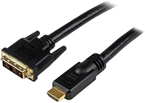 StarTech.com 20 ft. (6.1 m) HDMI to DVI D Adapter Cable - HDMI to DVI-D Cable - Strain Relief Connectors - Bi-Directional - HDMI to DVI Cable (HDMIDVIMM20) 20 ft / 6 m Standard Packaging