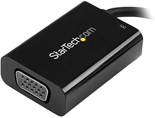 StarTech.com USB C to VGA Adapter with Power Delivery - 1080p USB Type-C to VGA Monitor Video Converter w/ Charging - 60W PD Pass-Through - Thunderbolt 3 Compatible - Black (CDP2VGAUCP)