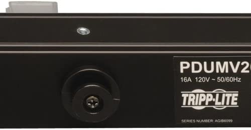Tripp Lite Metered PDU, 20A, 28 Outlets (5-15/20R), 120V, L5-20P/5-20P Adapter, 15 ft. Cord, 0U Vertical Rack-Mount Power (PDUMV20), Metered (24 Outlet) Metered (24 Outlet) PDU