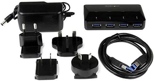StarTech.com 4-Port USB 3.0 Hub Plus Dedicated Charging Port - 1 x 2.4A Port - Desktop USB Hub and Fast-Charging Station (ST53004U1C) Black 4 Port + Charge Port